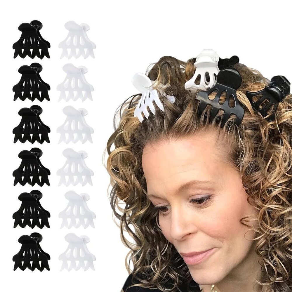 Claw Clips for Thick & Thin Hair, Roller Jaw Clamps 12-Pack - Wide Teeth Medium